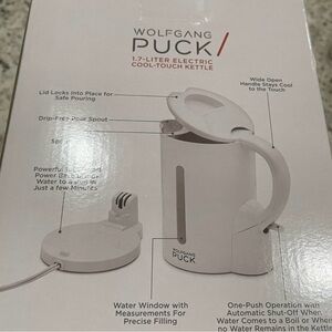 Wolfgang Puck 1.7L Electric Cool-Touch Kettle in White